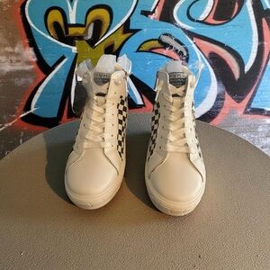 Vintage Havana Checkered High-Top Sneakers
